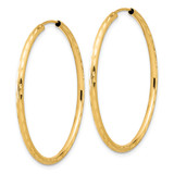 14k Polished and Satin D/C 2.00mm Endless Hoop Earrings - TF-CDEF6463-7504