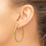 14k Polished and Satin D/C 2.00mm Hoop Earrings - TC-13BE3181-5505