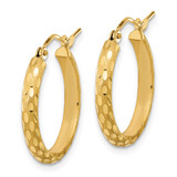 14K Polished and Satin Diamond-cut Hoop Earrings - TC-583962C3-6584