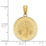14K Polished and Satin Miraculous Medal Charm