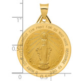 14k Polished and Satin Miraculous Medal Hollow Pendant - XR-2BFE6DA9-1908