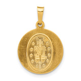 14k Polished and Satin Miraculous Medal Hollow Pendant - XR-E96825D3-2591