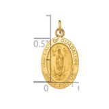 14k Polished and Satin Our Lady of Guadalupe Medal Pendant