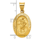 14k Polished and Satin St Christopher Medal Hollow Pendant - XR-ED236E6A-9125