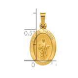 14k Polished and Satin St Jude Thaddeus Medal Hollow Pendant - XR-AB79530F-7132