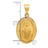 14k Polished and Satin St Jude Thaddeus Medal Hollow Pendant - XR-DF6411F5-8850