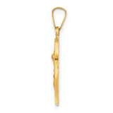 14k Polished and Satin St Michael Badge Medal Hollow Pendant