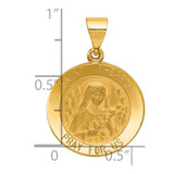 14k Polished and Satin St Theresa Medal Hollow Pendant - XR-6F68E1A3-9229
