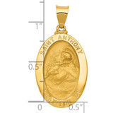 14k Polished and Satin St. Anthony Medal Hollow Pendant - XR-7594F7BD-7829