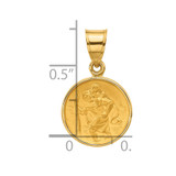 14k Polished and Satin St. Christopher Medal