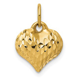 14K Polished and Textured 3-D Heart Pendant - D2-CAACEC8A-8163