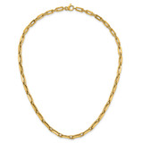 14K Polished and Textured 4.8mm Double Fancy Link 18.5 inch Necklace