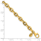 14k Polished and Textured 4.9mm Fancy Cable Link 7.5 inch Bracelet