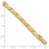 14k Polished and Textured 5.5mm 7 inch Nugget Bracelet