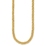 14k Polished and Textured 7.3mm Cable Chain 18 inch Necklace