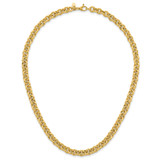 14k Polished and Textured 7.3mm Cable Chain 18 inch Necklace