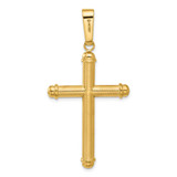 14K Polished and Textured Cross Pendant - C4-3FD6505D-6736