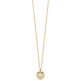 14k Polished and Textured Fancy Circles 17 inch Necklace