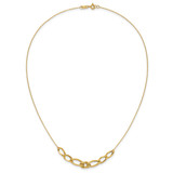 14k Polished and Textured Fancy Link 17.5 inch Necklace