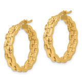 14K Polished and Textured Hoop Earrings - TF-26D6B706-1444