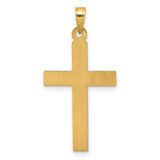 14k Polished And Textured Latin Cross Pendant - XR-626F7D9B-5612