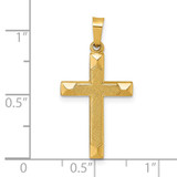 14k Polished And Textured Latin Cross Pendant - XR-E916B52C-8665