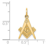 14k Polished and Textured Masonic Symbol Charm