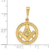 14k Polished and Textured Masonic Symbol Pendant