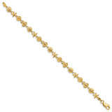 14k Polished and Textured Sea Life 7 inch Bracelet - FB-6F6F7D50-9677