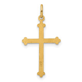 14k Polished and Textured Solid Diamond Shape Cross Pendant - XR-158EAFD4-2678