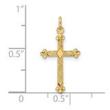 14k Polished and Textured Solid Diamond Shape Cross Pendant - XR-57E61D8C-5660