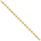 14K Polished and Textured Turtle 7 inch Bracelet