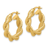 14K Polished and Textured Twisted Hoop Earrings - TF-2F0BF865-6315