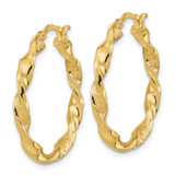 14k Polished and Textured Twisted Hoop Earrings - TF-787F3E9E-3724