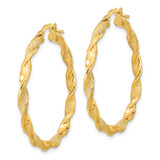 14K Polished and Textured Twisted Hoop Earrings - TF-D65D9C46-9854