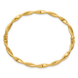 14k Polished and Twisted 3.80mm Hinged Oval Bangle Bracelet