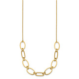 14k Polished And Twisted 9.5mm Oval Links 16 inch Necklace Plus 2 inch Extender