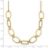 14k Polished And Twisted 9.5mm Oval Links 16 inch Necklace Plus 2 inch Extender