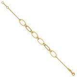 14k Polished And Twisted 9.5mm Oval Links 6.75 inch Bracelet Plus 0.5 inch Extender