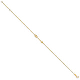14K Polished Arrow 10 inch Anklet Plus 1 inch Extender