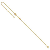 14K Polished Arrow 10 inch Anklet Plus 1 inch Extender