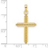 14K Polished Beaded Cross Pendant - K9-08572B59-4168