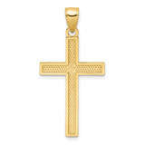 14K Polished Beaded Cross Pendant - K9-10F3CB29-9193
