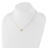 14K Polished Bee and Circle 17.5 inch Necklace
