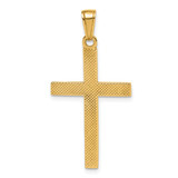 14K Polished Beveled Cross Charm