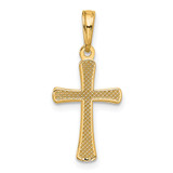14K Polished Beveled Cross w/ Round Tips Charm - K8-5A34847B-3233