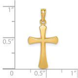 14K Polished Beveled Cross w/ Round Tips Charm - K8-7069581E-5751