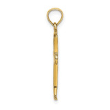 14K Polished Beveled Cut-out Cross Pendant