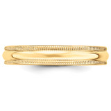10k Yellow Gold 4mm Milgrain Half Round Wedding Band Size 7.5