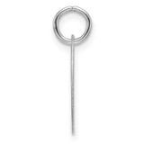 14k Polished Black Enamel Letter W Initial Disk Charm